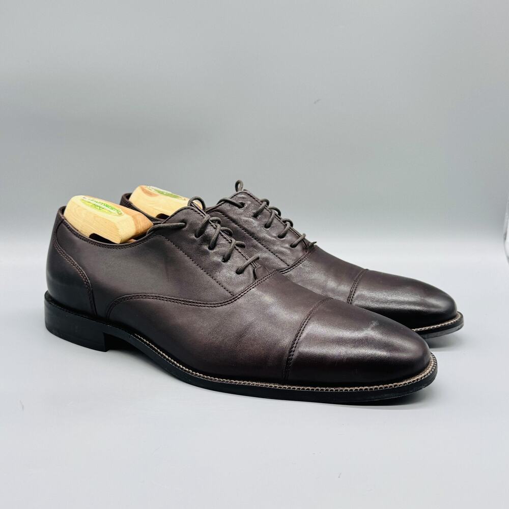 Cole Haan Dark Brown Leather Cap-Toe Oxfords